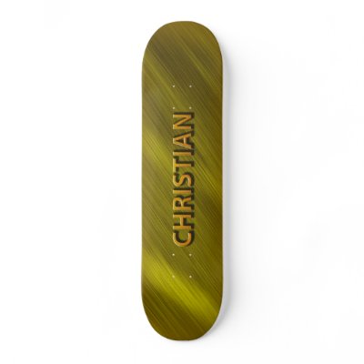 christian gold custom skateboard deck by mantisgraffix