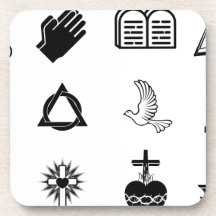 Christian icons beverage coasters