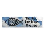 Christian Jesus Fish, Black Ichthys bumper stickers