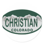 Christian license oval sticker