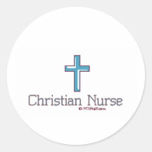 Christian Nurse Cross 1 Round Stickers