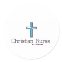 Christian Nurse Cross 1 Round Stickers