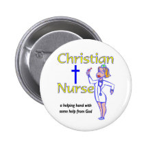 Christian Nurse religious gift Pinback Button