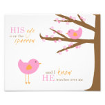 Christian Nursery Art- His Eye is on the Sparrow Photo Print