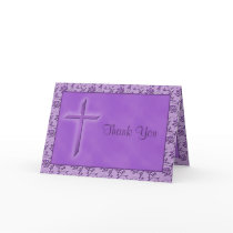 Christian Purple Thank You Card