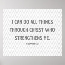 Christian quote about strength, Philippians Print