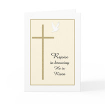 Christian Religious Easter Card -- Cross & Dove