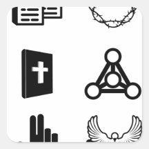 Christian religious icons square stickers