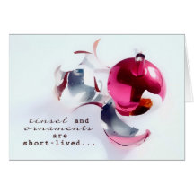 christian scripture christmas card, red ornament