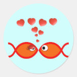 Christian Valentine Orange v2 Round Stickers