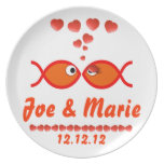 Christian Valentine Symbols - Orange v1 Party Plates