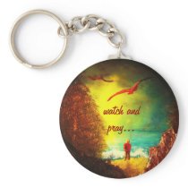 Christian watch and pray Keychain