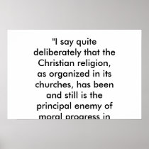 Christianity is the enemy of progress poster