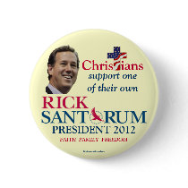 Christians Suport Santorum for President 2012 poli Pinback Buttons