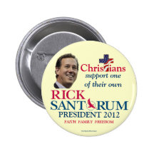 Christians Suport Santorum for President 2012 poli Pinback Buttons
