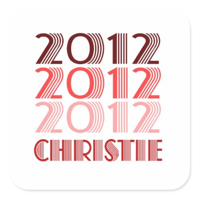 CHRISTIE 2012 VINTAGE SQUARE STICKERS by Politicaltshirts