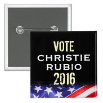 Christie Rubio 2016 Campaign Button (Square) buttons