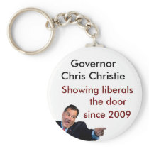 Christie Showing Liberals the Door Keychain