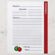 CHRISTMAS 2-sided Recipe Pages Flyer