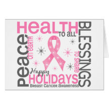 Christmas 4 Breast Cancer Snowflakes Card