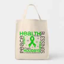 Christmas 4 Lymphoma Snowflakes Tote Bags