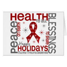 Christmas 4 Multiple Myeloma Snowflakes Greeting Card
