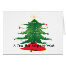 christmas, A Tree this Bright to Wish You... Greeting Card