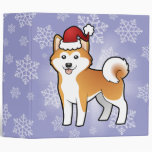 Christmas Akita Inu / Shiba Inu 3 Ring Binders