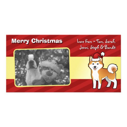 Christmas Akita Inu / Shiba Inu Customized Photo Card