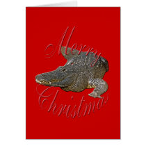 Christmas Alligator Greeting Card cards