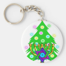 Christmas and Hanukkah Together Key Chains