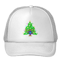 Christmas and Hanukkah Together Mesh Hat