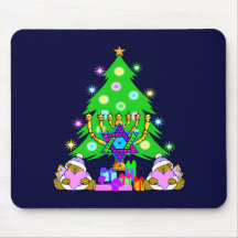 Christmas and Hanukkah Together Mouse Pads