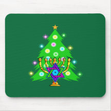 Christmas and Hanukkah Together Mousepad