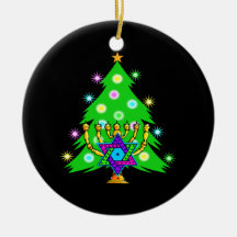 Christmas and Hanukkah Together Ornament