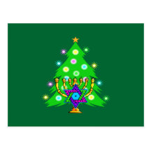 Christmas and Hanukkah Together Post Card