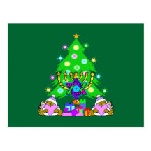 Christmas and Hanukkah Together Postcards