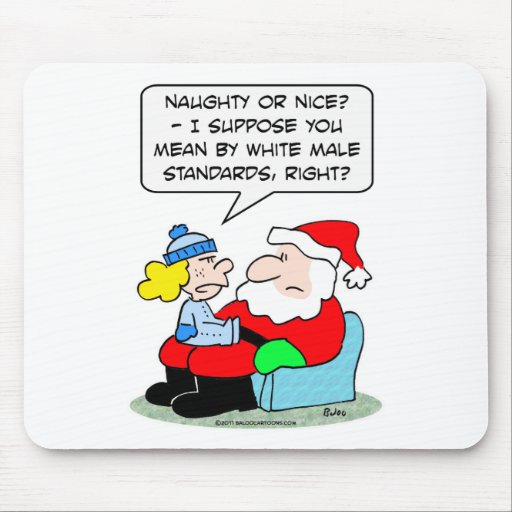 Christmas and white male standards mousepad