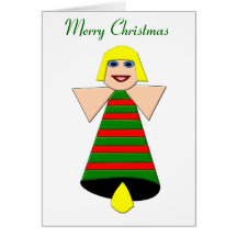 Christmas Angel Bell Custom Greeting Card