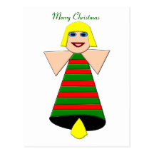 Christmas Angel Bell Custom Postcard