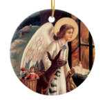 Christmas Angel looking through a window Christmas Ornaments