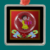 CHRISTMAS ANGEL SNOW GLOBE ORNAMENT ornaments
