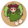 christmas angel round stickers