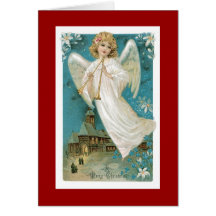 Christmas Angel with trumpets Card