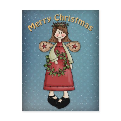 Christmas Angel with wreath Post Cards by Christmas_Store