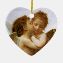 Christmas Angels Kiss, Bouguereau Ornaments