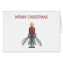 Christmas Arrangements · Candle & Blue Bow Greeting Cards