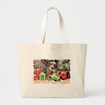 Christmas - Australian Shepherd - Loki Canvas Bags
