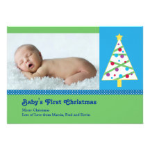 Christmas Baby Photo Card Custom Invites