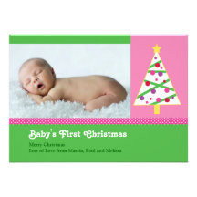 Christmas Baby Photo Card Invites